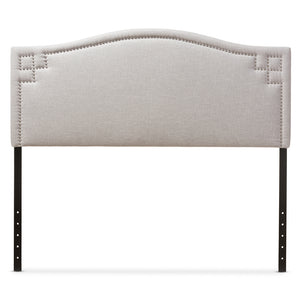 BAXTON STUDIO AUBREY MODERN AND CONTEMPORARY GREYISH BEIGE FABRIC UPHOLSTERED FULL SIZE HEADBOARD