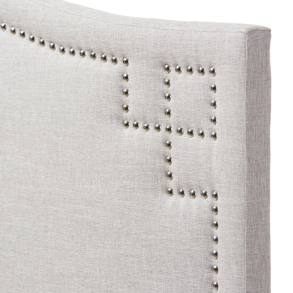 Baxton Studio Aubrey Modern And Contemporary Greyish Beige Fabric Upholstered Full Size Headboard