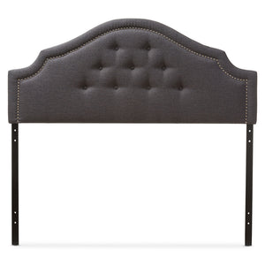 BAXTON STUDIO CORA MODERN AND CONTEMPORARY DARK GREY FABRIC UPHOLSTERED KING SIZE HEADBOARD