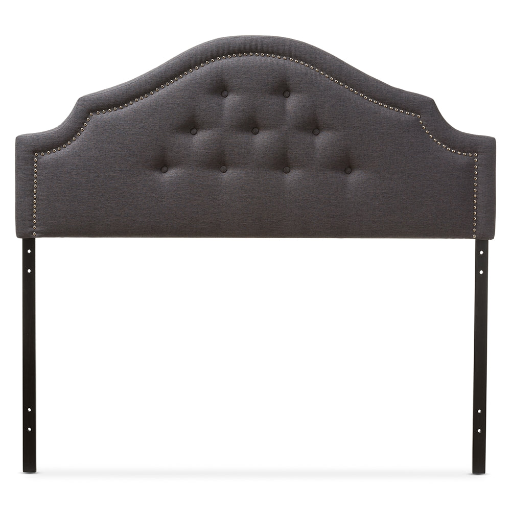 BAXTON STUDIO CORA MODERN AND CONTEMPORARY DARK GREY FABRIC UPHOLSTERED FULL SIZE HEADBOARD