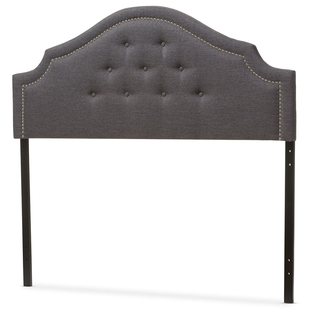 Baxton Studio Cora Modern And Contemporary Dark Grey Fabric Upholstered Queen Size Headboard