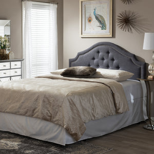 Baxton Studio Cora Modern And Contemporary Dark Grey Fabric Upholstered King Size Headboard