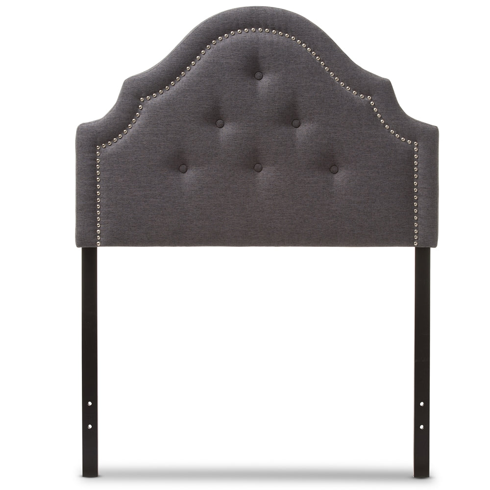 BAXTON STUDIO CORA MODERN AND CONTEMPORARY DARK GREY FABRIC UPHOLSTERED TWIN SIZE HEADBOARD