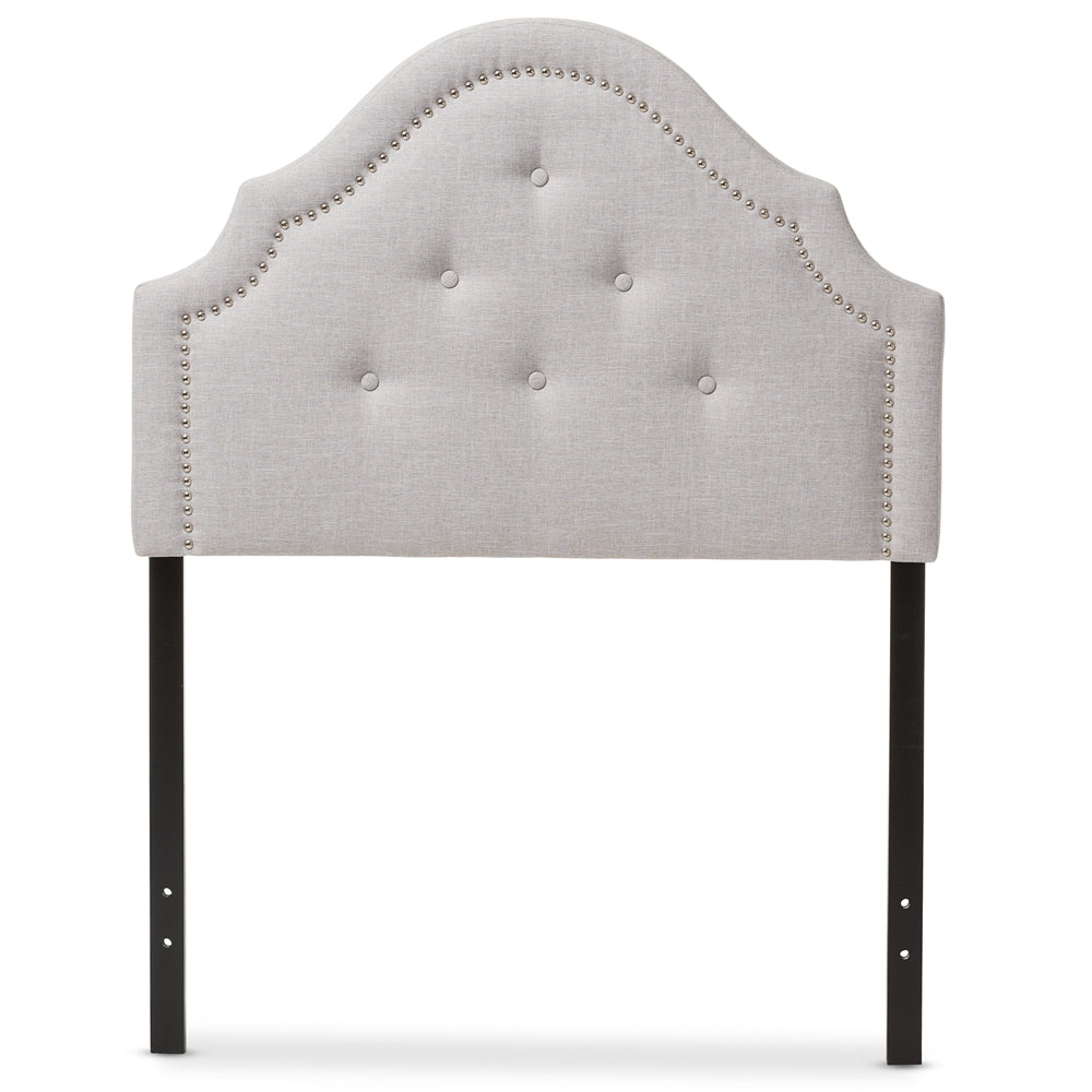 BAXTON STUDIO CORA MODERN AND CONTEMPORARY GREYISH BEIGE FABRIC UPHOLSTERED TWIN SIZE HEADBOARD