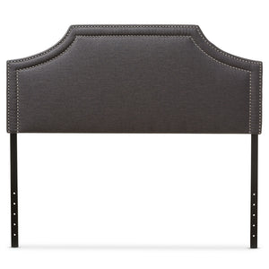 BAXTON STUDIO AVIGNON MODERN AND CONTEMPORARY DARK GREY FABRIC UPHOLSTERED FULL SIZE HEADBOARD