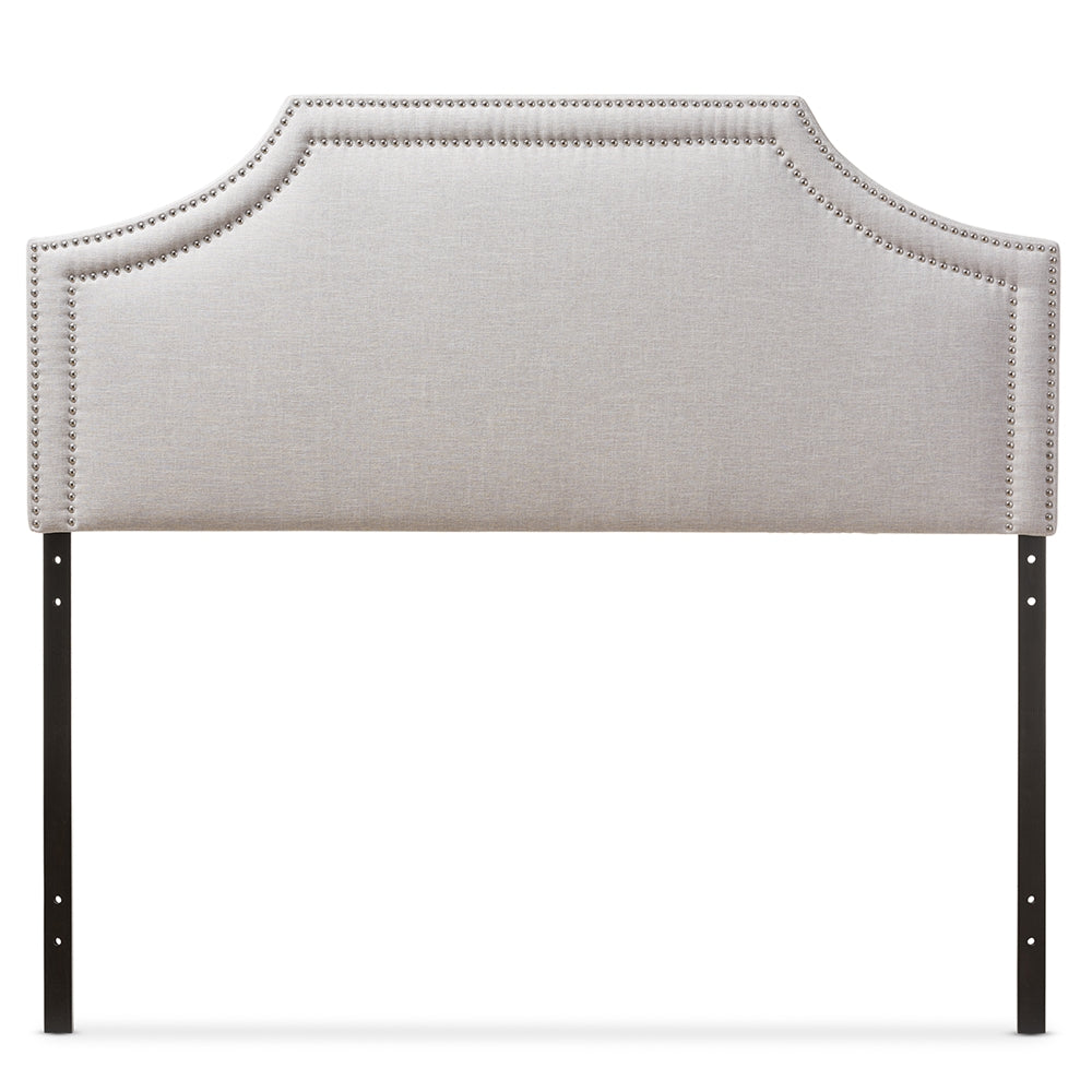 BAXTON STUDIO AVIGNON MODERN AND CONTEMPORARY GREYISH BEIGE FABRIC UPHOLSTERED FULL SIZE HEADBOARD