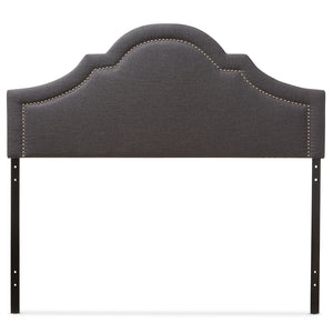 BAXTON STUDIO RITA MODERN AND CONTEMPORARY DARK GREY FABRIC UPHOLSTERED FULL SIZE HEADBOARD