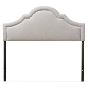 BAXTON STUDIO RITA MODERN AND CONTEMPORARY GREYISH BEIGE FABRIC UPHOLSTERED FULL SIZE HEADBOARD