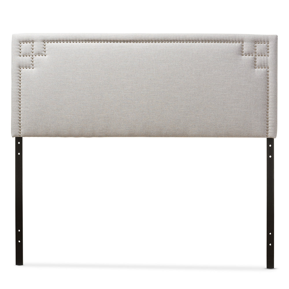 BAXTON STUDIO GENEVA MODERN AND CONTEMPORARY GREYISH BEIGE FABRIC UPHOLSTERED FULL SIZE HEADBOARD