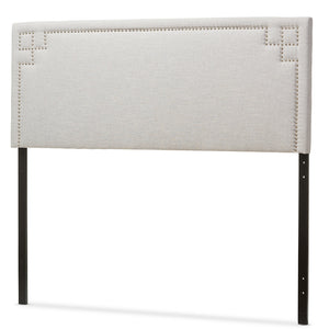 Baxton Studio Geneva Modern And Contemporary Greyish Beige Fabric Upholstered Full Size Headboard