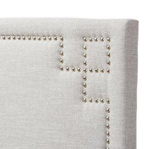 Baxton Studio Geneva Modern And Contemporary Greyish Beige Fabric Upholstered Queen Size Headboard