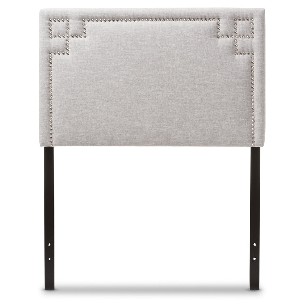 BAXTON STUDIO GENEVA MODERN AND CONTEMPORARY GREYISH BEIGE FABRIC UPHOLSTERED TWIN SIZE HEADBOARD