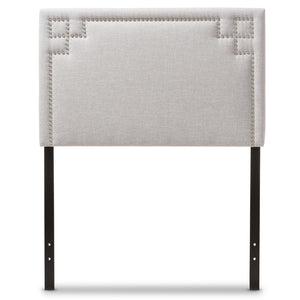 BAXTON STUDIO GENEVA MODERN AND CONTEMPORARY GREYISH BEIGE FABRIC UPHOLSTERED TWIN SIZE HEADBOARD