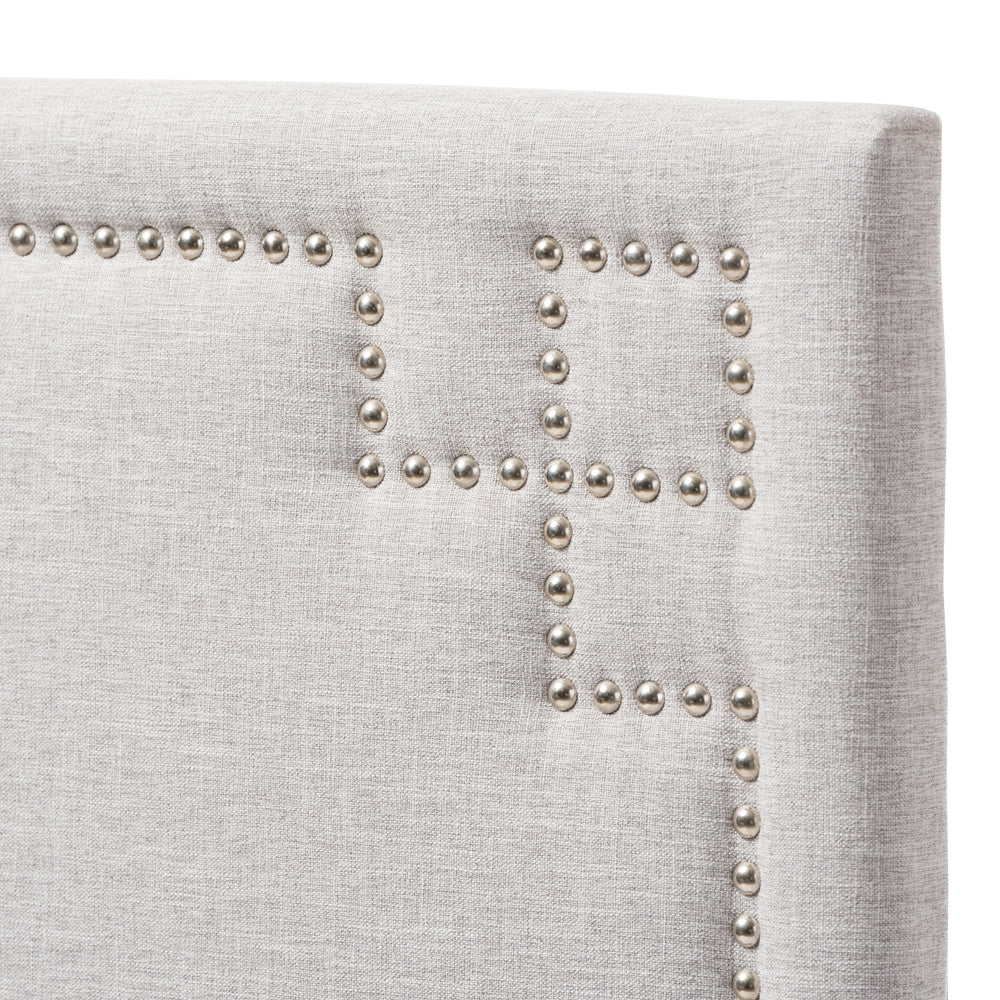 Baxton Studio Geneva Modern And Contemporary Greyish Beige Fabric Upholstered Twin Size Headboard