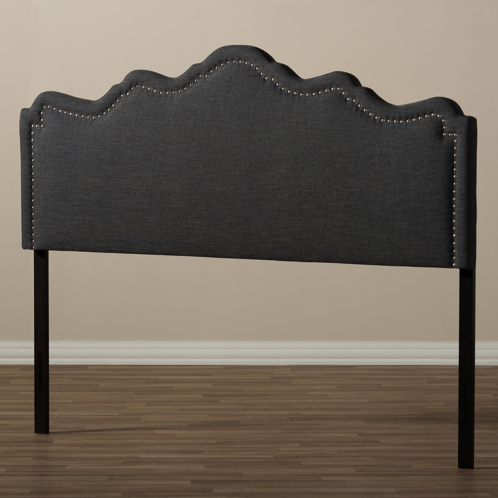 Baxton Studio Nadeen Modern And Contemporary Dark Grey Fabric King Size Headboard