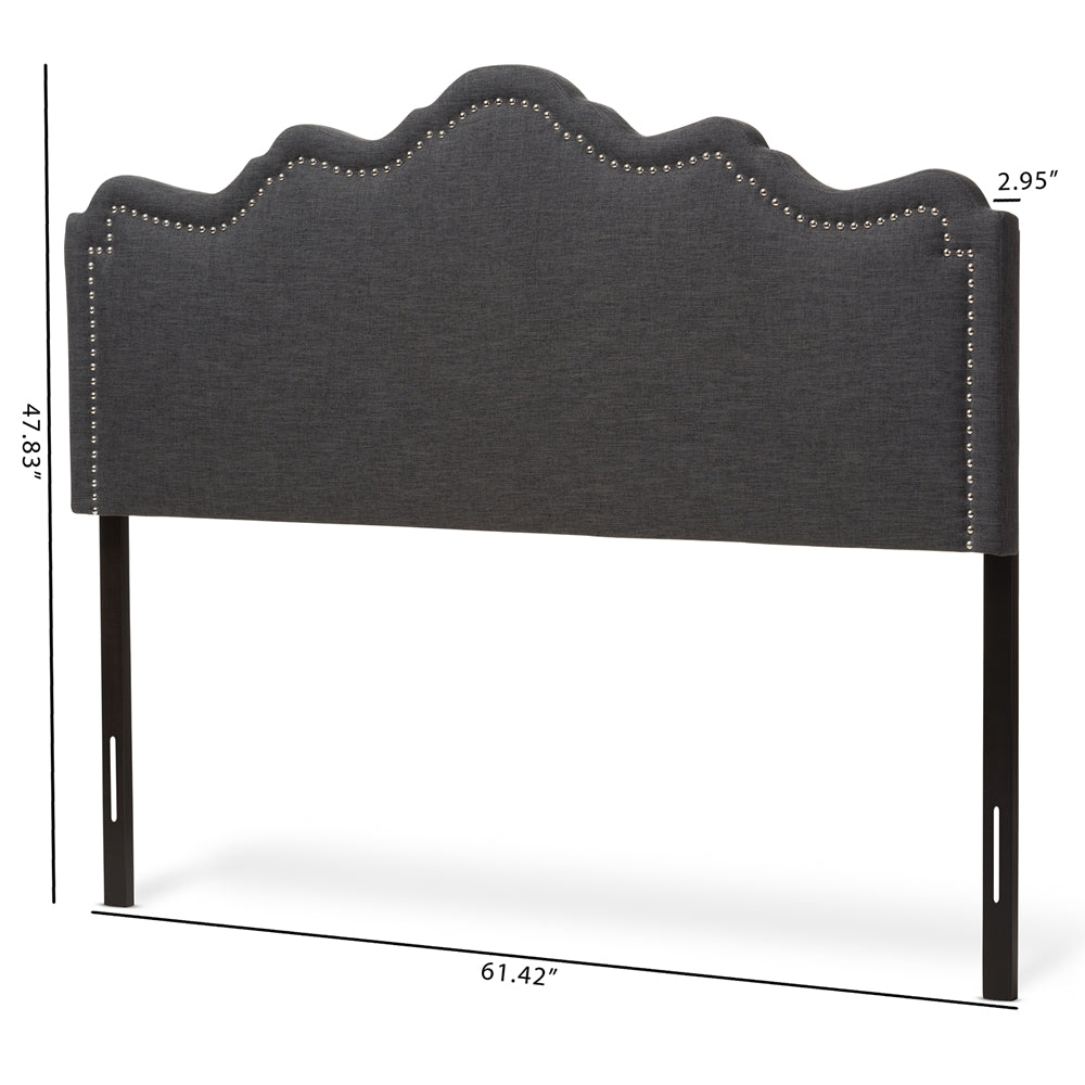 Baxton Studio Nadeen Modern And Contemporary Dark Grey Fabric King Size Headboard