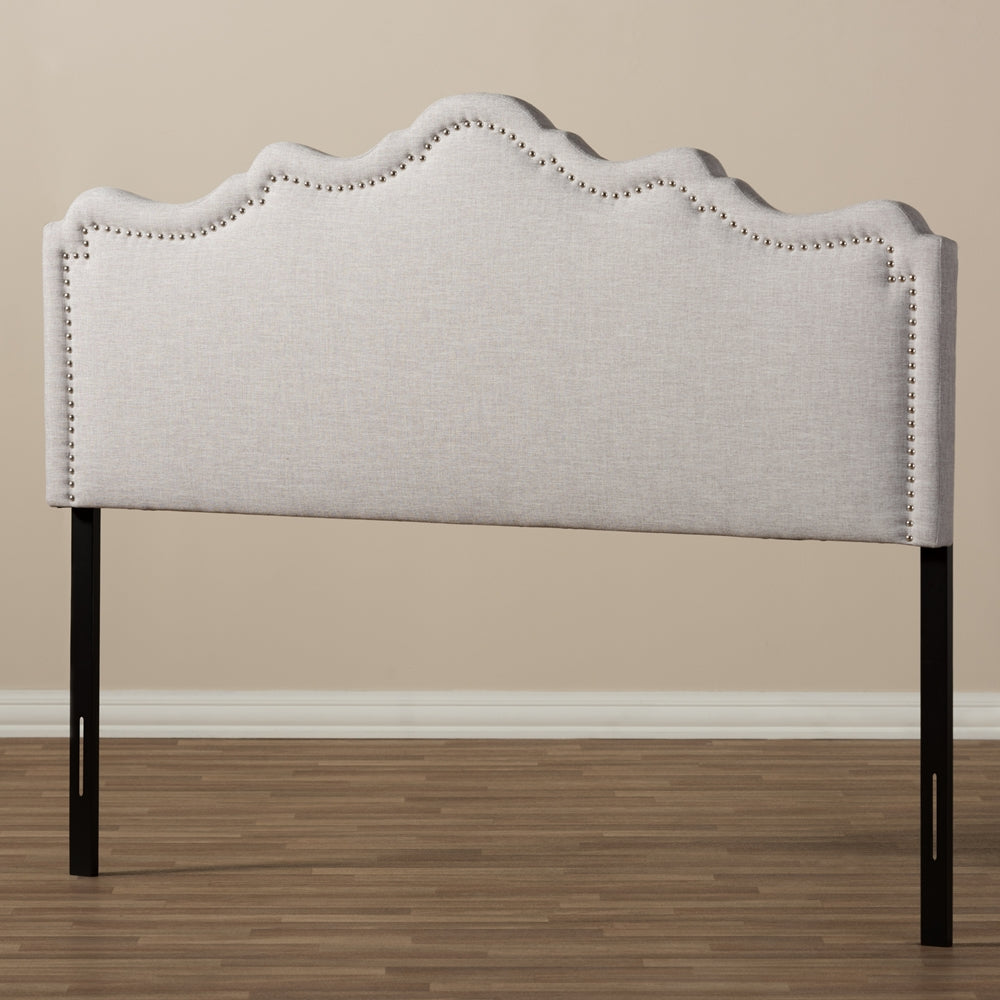 Baxton Studio Nadeen Modern And Contemporary Greyish Beige Fabric Queen Size Headboard