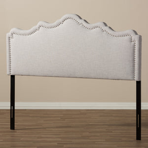 Baxton Studio Nadeen Modern And Contemporary Greyish Beige Fabric King Size Headboard