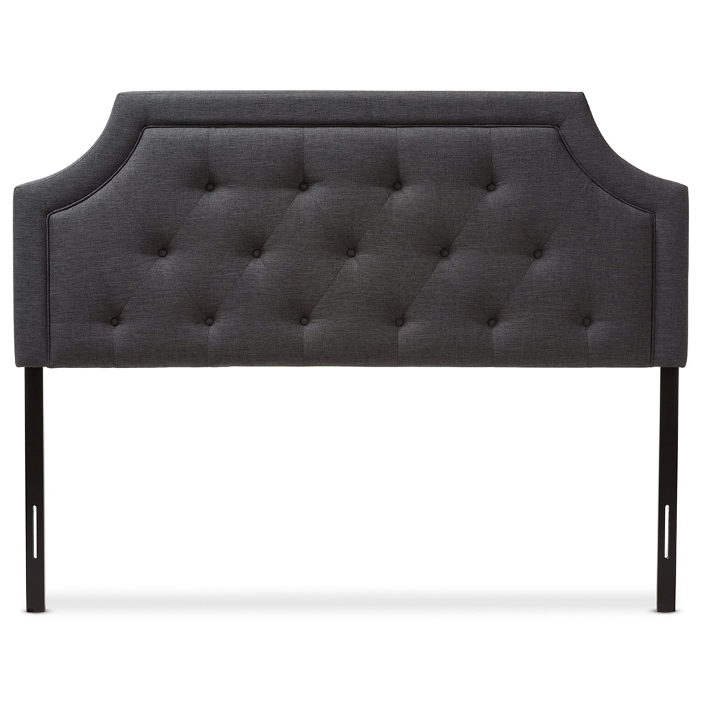 Baxton Studio Mars Modern And Contemporary Dark Grey Fabric Queen Size Headboard