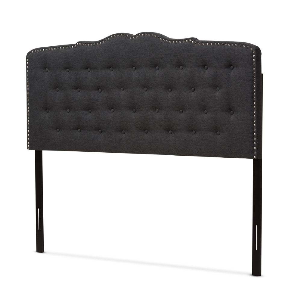 Baxton Studio Lucy Modern And Contemporary Dark Grey Fabric King Size Headboard