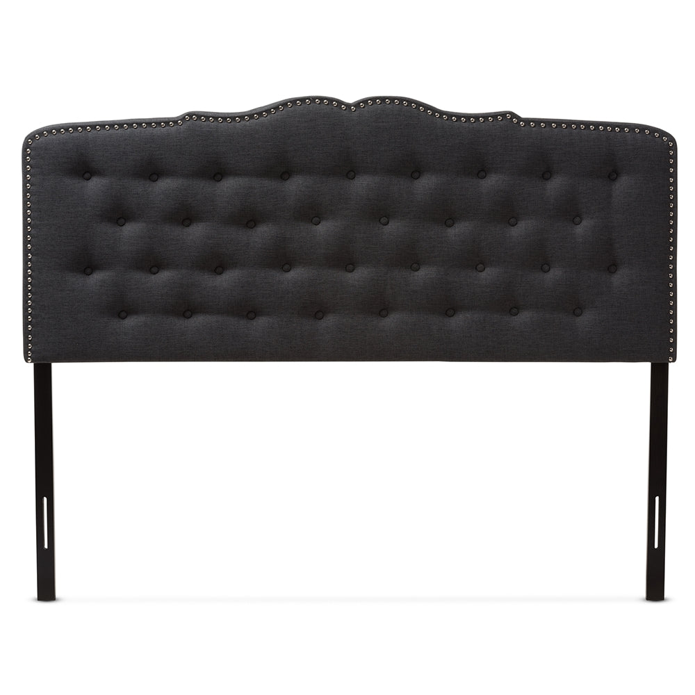 Baxton Studio Lucy Modern And Contemporary Dark Grey Fabric King Size Headboard