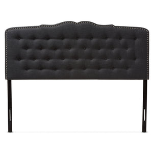 Baxton Studio Lucy Modern And Contemporary Dark Grey Fabric Queen Size Headboard