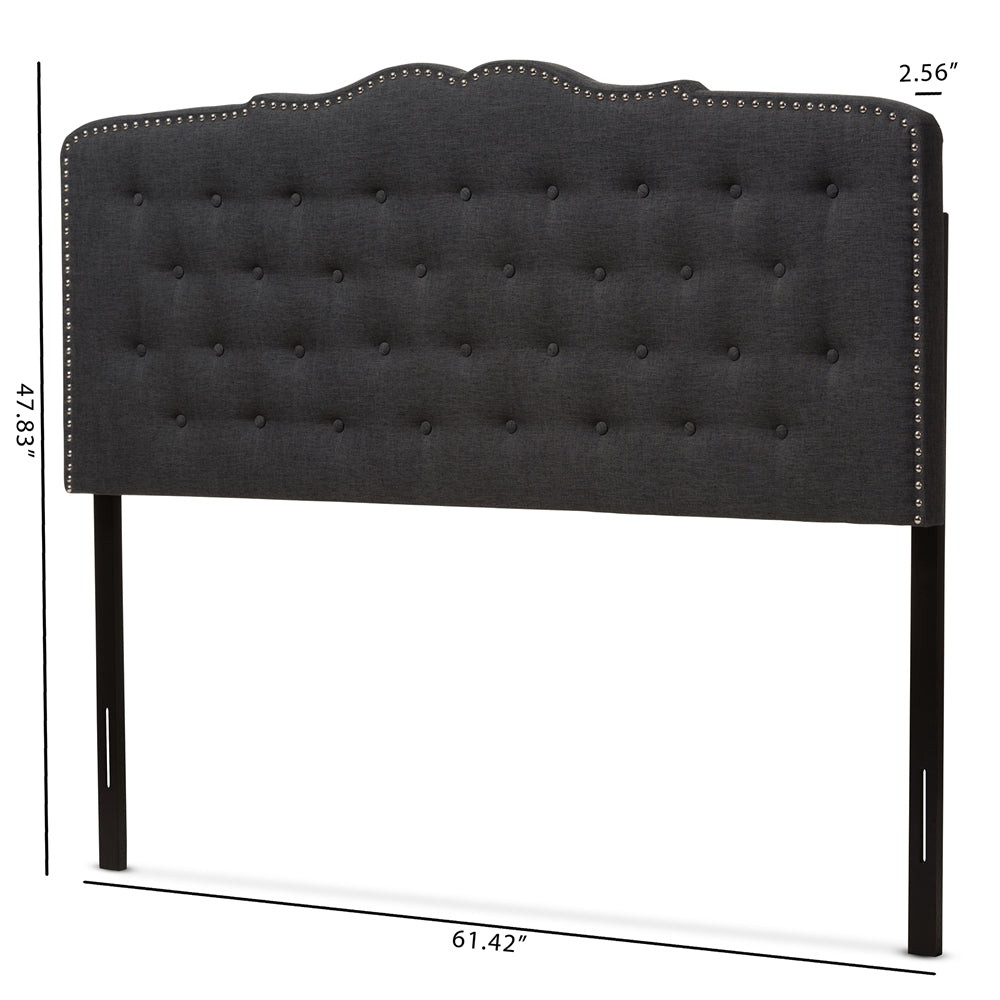 Baxton Studio Lucy Modern And Contemporary Dark Grey Fabric King Size Headboard