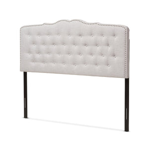 Baxton Studio Lucy Modern And Contemporary Greyish Beige Fabric Queen Size Headboard