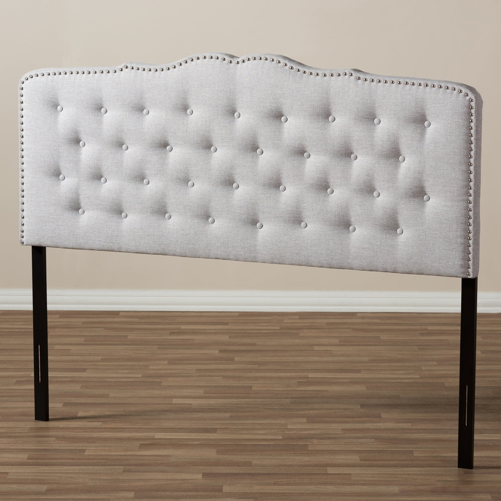 Baxton Studio Lucy Modern And Contemporary Greyish Beige Fabric Full Size Headboard