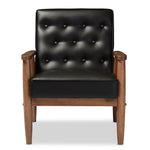 Load image into Gallery viewer, Baxton Studio Sorrento Mid-century Retro Modern Faux Leather Upholstered Wooden Lounge Chair
