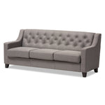 Load image into Gallery viewer, Baxton Studio Arcadia Modern And Contemporary Grey Fabric Upholstered Button-Tufted Living Room 3-Seater Sofa
