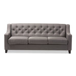 Load image into Gallery viewer, Baxton Studio Arcadia Modern And Contemporary Grey Fabric Upholstered Button-Tufted Living Room 3-Seater Sofa
