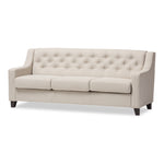 Load image into Gallery viewer, Baxton Studio Arcadia Modern And Contemporary Light Beige Fabric Upholstered Button-Tufted Living Room 3-Seater Sofa
