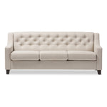 Load image into Gallery viewer, Baxton Studio Arcadia Modern And Contemporary Light Beige Fabric Upholstered Button-Tufted Living Room 3-Seater Sofa
