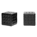 Load image into Gallery viewer, Baxton Studio Siskal Modern Cube Ottoman (Set of 2)
