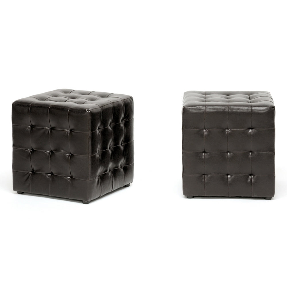 Baxton Studio Siskal Modern Cube Ottoman (Set of 2)