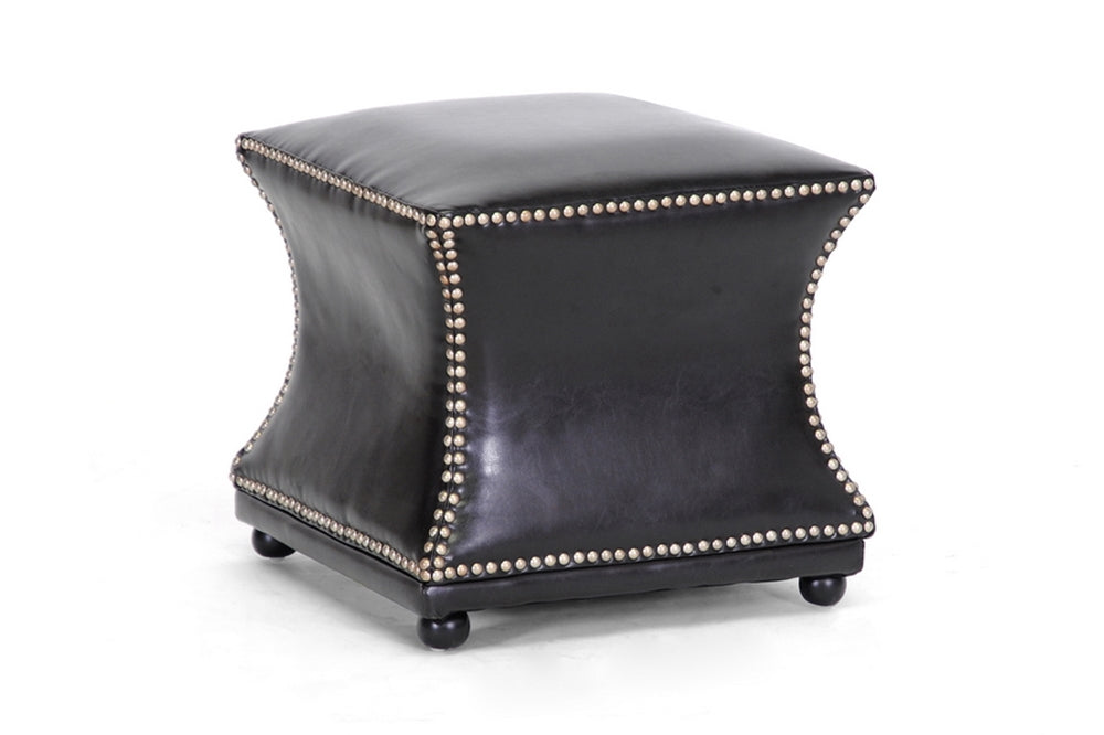 Baxton Studio Ellastone Modern Leather Ottoman