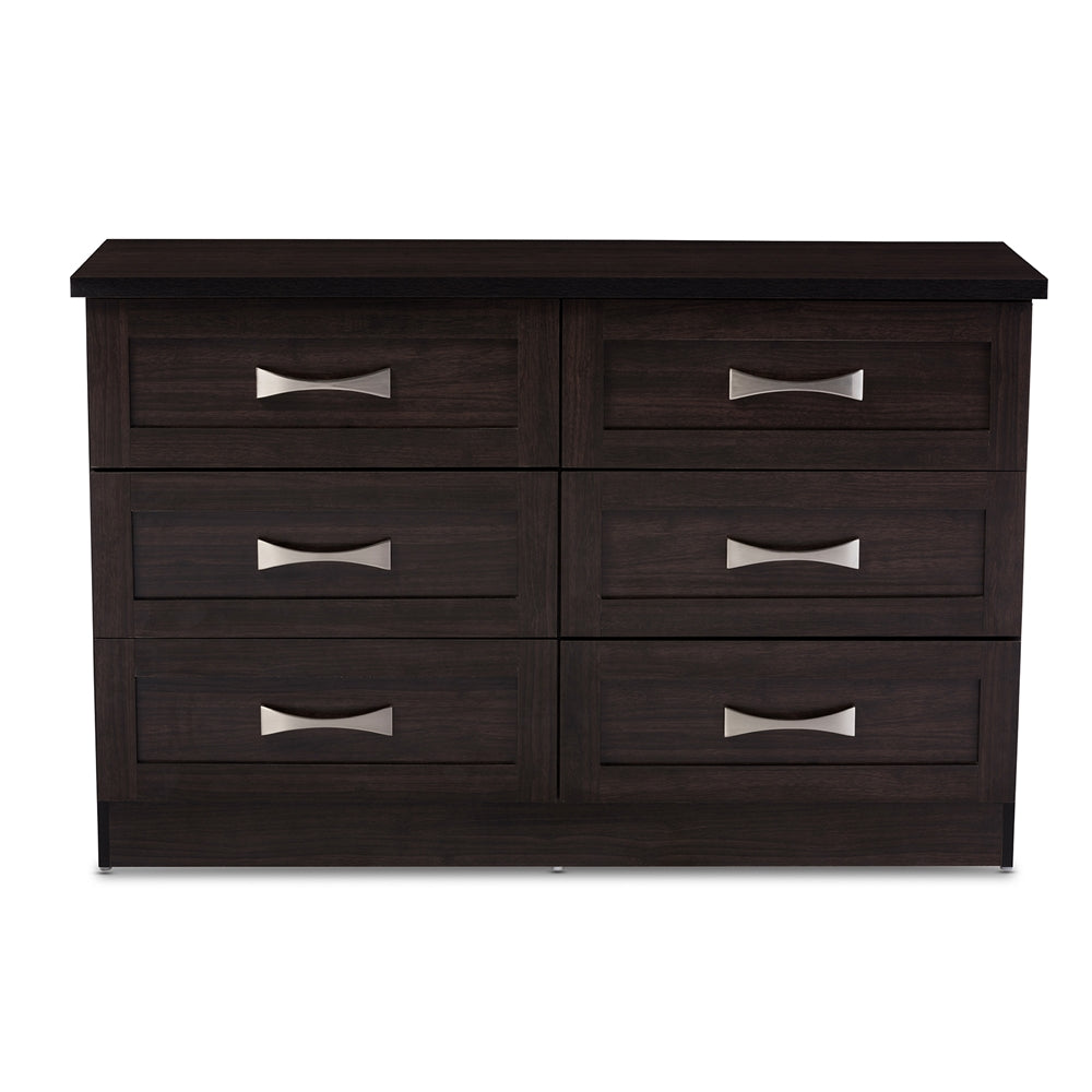 Baxton Studio Colburn Modern And Contemporary 6-Drawer Dark Brown Finish Wood Storage Dresser