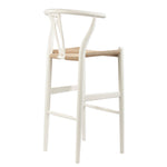 Load image into Gallery viewer, Mid-Century Modern Wishbone Stool - White Wood Y Stool
