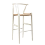 Load image into Gallery viewer, MID-CENTURY MODERN WISHBONE STOOL - WHITE WOOD Y STOOL
