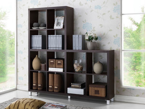 Sunna Dark Brown Modern Cube Shelving Unit