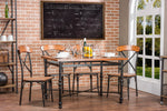 Load image into Gallery viewer, Baxton Studio Broxburn Light Brown Wood &amp; Metal 5-Piece Dining Set
