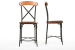 Load image into Gallery viewer, Baxton Studio Broxburn Light Brown Wood &amp; Metal Bar Stool (Set Of 2)
