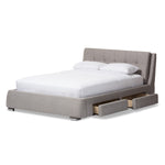 Load image into Gallery viewer, Baxton Studio Camile Modern and Contemporary Fabric Upholstered 4-Drawer Storage Platform Bed
