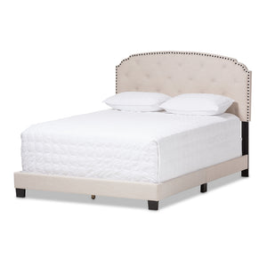 Baxton Studio Lexi Modern And Contemporary Light Beige Fabric Upholstered Full Size Bed