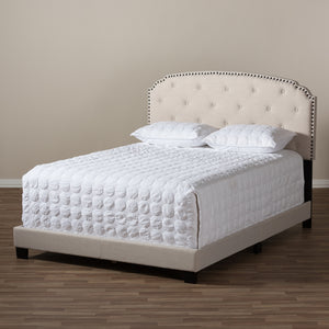 Baxton Studio Lexi Modern And Contemporary Light Beige Fabric Upholstered Queen Size Bed