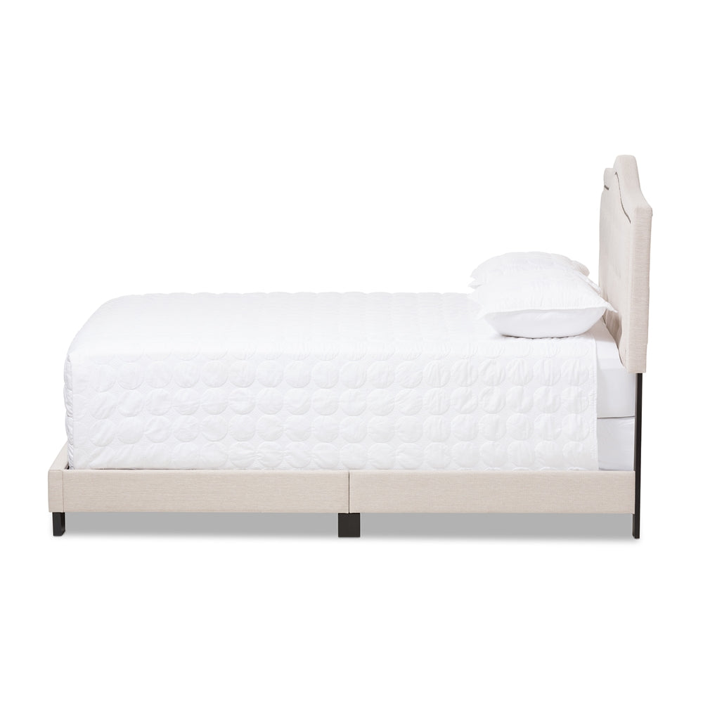 Baxton Studio Emerson Modern And Contemporary Light Beige Fabric Upholstered King Size Bed