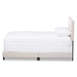 Baxton Studio Hampton Modern And Contemporary Light Beige Fabric Upholstered King Size Bed