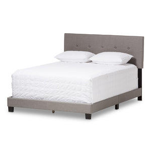 Baxton Studio Hampton Modern And Contemporary Light Grey Fabric Upholstered Queen Size Bed