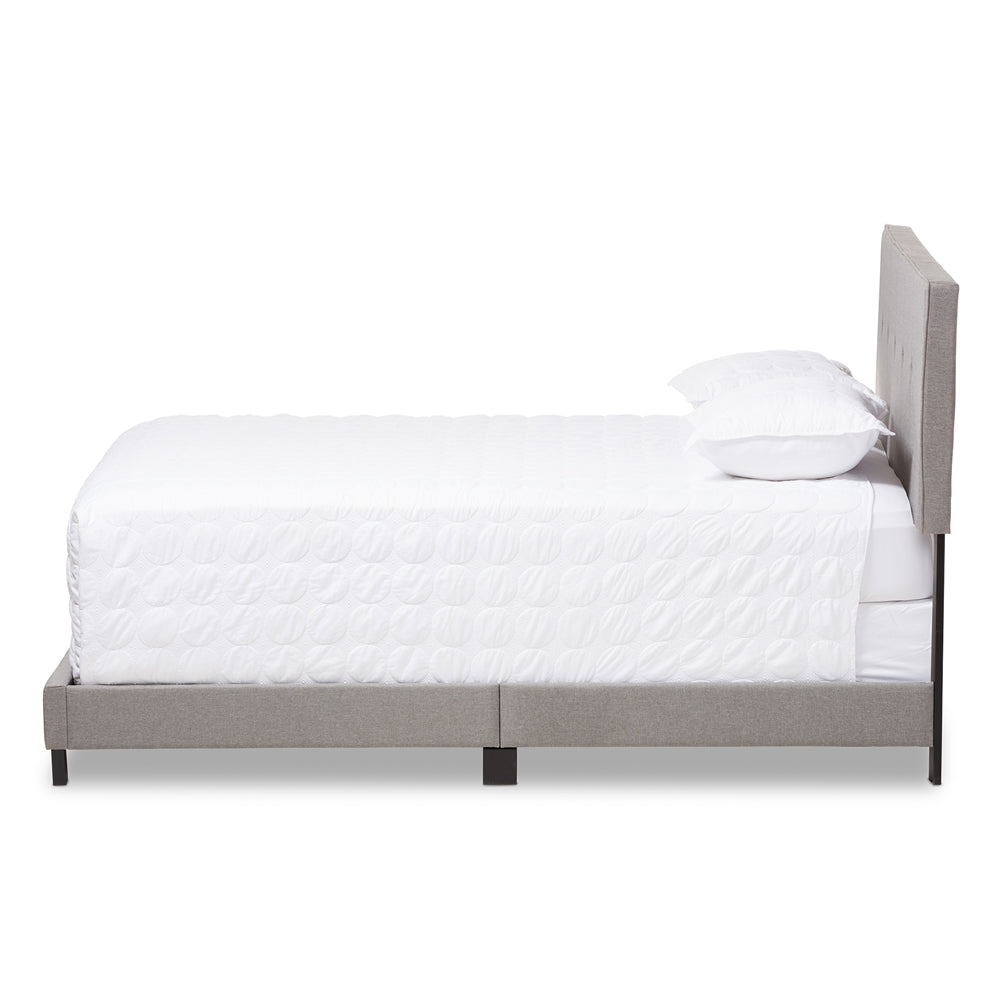 Baxton Studio Hampton Modern And Contemporary Light Grey Fabric Upholstered Full Size Bed